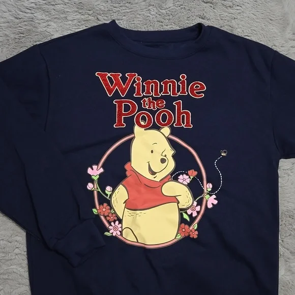 Winnie the Pooh navy blue crew neck sweatshirt size XS - Picture 2 of 7